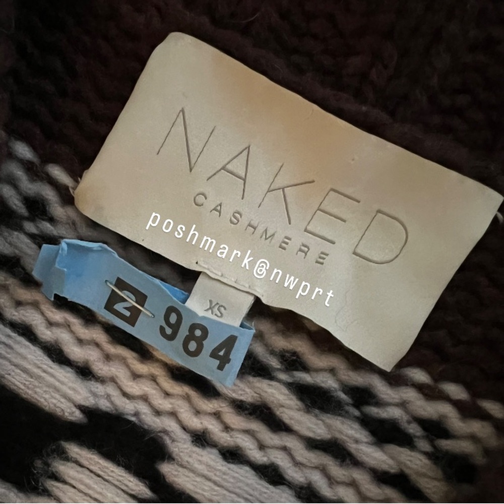 Naked Cashmere 🐴 Ryder Cardigan Intarsia Knit Sweater Horse Pony Brown Black XS - Picture 7 of 13
